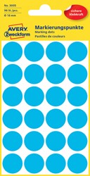 Etiket AZ 3005 rond 18mm blauw 96stuks 4 Vel
