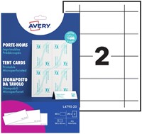 TENTKAART AVERY L4795-20 180X60MM WIT 40ST 20 Stuk-2