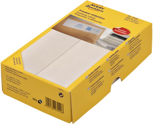 Frankeeretiket Avery 3440 163x43mm 500st 500 etiket