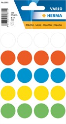 Etiket HERMA 1881 rond 19mm assorti 100stuks 5 Vel