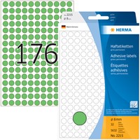 Etiket HERMA 2215 rond 8mm groen 5632st 32 Vel-3