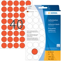 Etiket HERMA 2252 rond 19mm rood 1280stuks 32 Vel-3