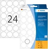 Etiket HERMA 2260 rond 25mm wit 768stuks 32 Vel-3