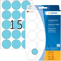 Etiket HERMA 2273 rond 32mm blauw 480st 32 Vel-3