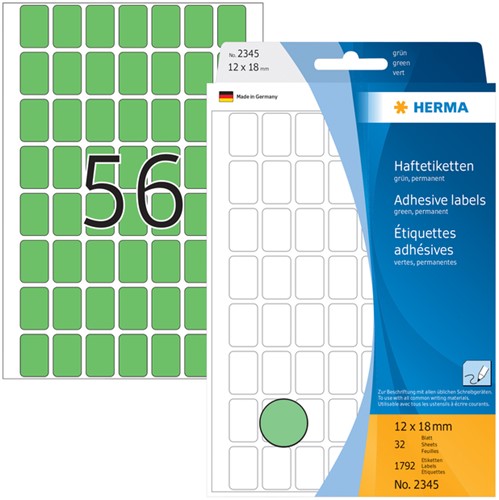 Etiket HERMA 2345 12x18mm groen 1792stuks 32 Vel-3