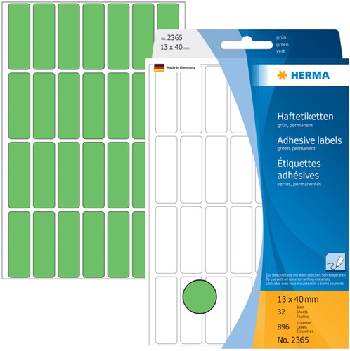 Etiket HERMA 2365 13x40mm groen 896st 32 Vel-2