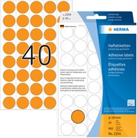 Etiket HERMA 2254 rond 19mm fluor oranje 960stuks 32 Vel-2
