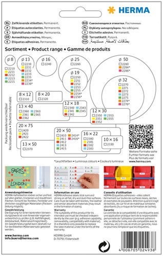 Etiket HERMA 2493 52x82mm blauw 128stuks 32 Vel-3