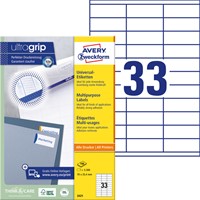 Etiket Avery 3421 70x25.4mm wit 3300st 100 Vel-2