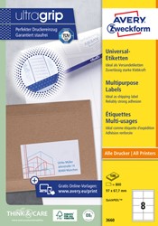Etiket AZ 3660 97x67.7mm wit 800stuks 100 Vel