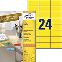 Etiket AZ 3451 70x37mm geel 2400stuks 100 Vel