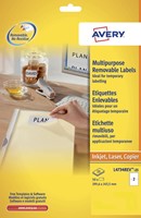 Etiket Avery L4734REV 199.3x143.5mm wit 50st 25 Vel