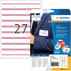Naambadge etiket HERMA 4512 63.5x29.6mm wit/rood 20 Vel