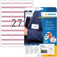 Naambadge etiket HERMA 4512 63.5x29.6mm wit/rood 20 Vel