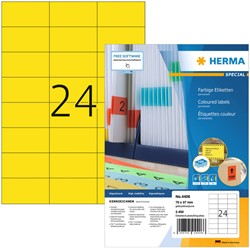 Etiket HERMA 4406 70x37mm geel 2400stuks 100 Vel