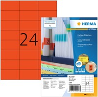 Etiket HERMA 4407 70x37mm rood 2400st 100 Vel