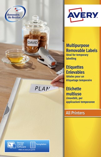 Etiket Avery L4737REV-25 63.5x29.6mm wit 675stuks 25 Vel