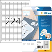 Etiket HERMA 8830 25.4x8.5mm mat wit 5600stuks 25 Vel