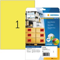 Etiket HERMA 5148 210x297mm A4 fluor geel 20stuks 20 Vel