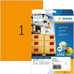 Etiket HERMA 5149 210x297mm A4 fluor or 20stuks 20 Vel