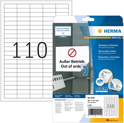 Etiket HERMA 4210 38.1x12.7mm verwijderb wt 2750st 25 Vel