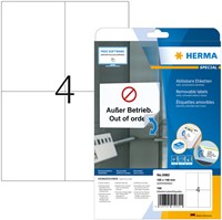 Etiket HERMA 5082 105x148mm verwijderb wit 100st 25 Vel