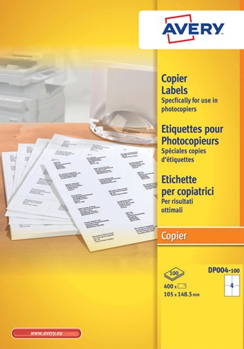 Etiket Avery DP004-100 105x149mm wit 400st 100 Vel