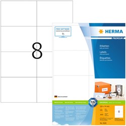 Etiket HERMA 4626 105x74mm premium wit 1600stuks 200 Vel