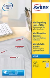Etiket Avery J8656-25 46x11.1mm wit 2100st 25 Vel