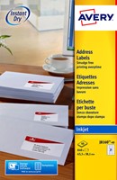 Etiket Avery J8160-40 63.5x38.1mm wit 840stuks 40 Vel