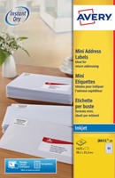 Etiket Avery J8651-25 38.1x21.2mm wit 1625st 25 Vel