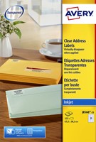 Etiket Avery J8560-25 63.5x38.1mm tr 525stuks 25 Vel