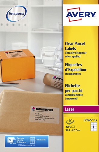Etiket Avery L7565-25 99.1x67.7mm tr 200st 25 Vel