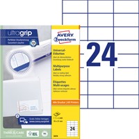 Etiket AZ 3474 70x37mm wit 2400stuks 100 Vel-2