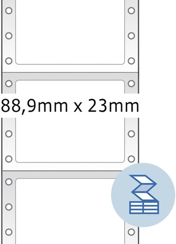 Etiket HERMA 8160 88.9x23mm 1-baans wit 2000stuks 2000 etiket-2