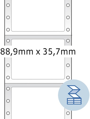Etiket HERMA 8161 88.9x35.7mm 1-baans wit 2000st 2000 etiket-2