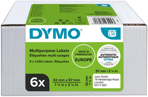 Etiket Dymo LabelWriter multif 32x57 6st wit 6 Rol-2