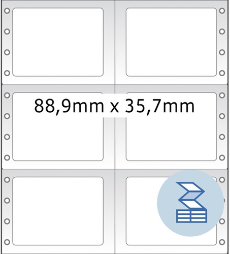 Etiket HERMA 8220 88.9x35.7mm 2-baans wit 8000st 8000 etiket-2