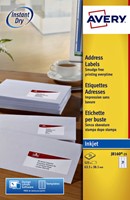 Etiket Avery J8160-10 63.5x38.1mm wit 210stuks 10 Vel