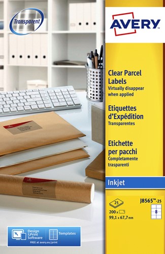 Etiket Avery J8565-25 99.1x67.7mm tr 200st 25 Vel