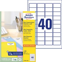 Etiket Avery L7654-100 45.7x25.4mm wit 4000stuks 100 Vel-2