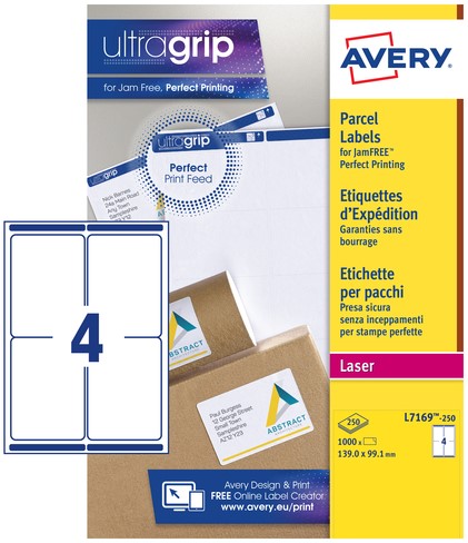 Etiket Avery L7169-250 99.1x139mm wit 1000stuks 250 Vel-2
