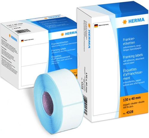 Frankeeretiket HERMA 4329 dubbel 163x45mm 500st 500 etiket-2