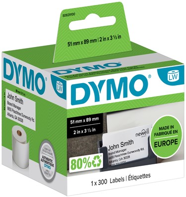 Etiket Dymo LabelWriter visitekaart 51x89 wit 300 Stuk