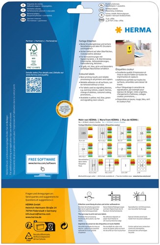 Etiket HERMA 4422 210x297mm A4 verwijderb rd 20st 20 Vel-2
