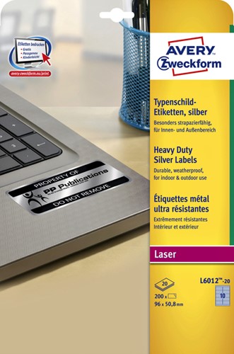 Etiket Avery L6012-20 96x50.8mm zi 200st 20 Vel-2