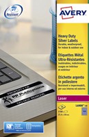 Etiket Avery L6008-20 25.4x10mm zilver 3780st 20 Vel-2