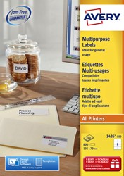 Etiket Avery L4745REV-25 96x63.5mm wit 200st 25 Vel