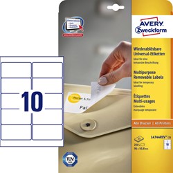 Etiket Avery L4744REV-25 96x50.8mm wit 250stuks 25 Vel