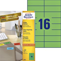 Etiket AZ 3454 105x37mm groen 1600stuks 100 Vel